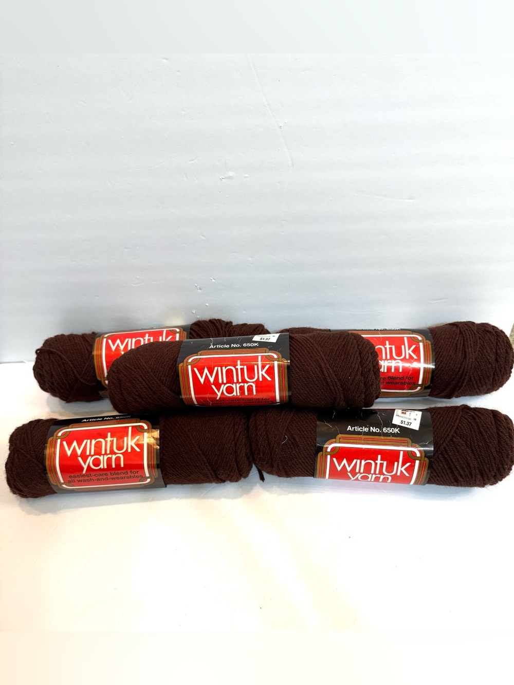 VTG Yarn 5 Skeins Lot DuPont WINTUK 100% Acrylic 3022 Dark Brown 8498